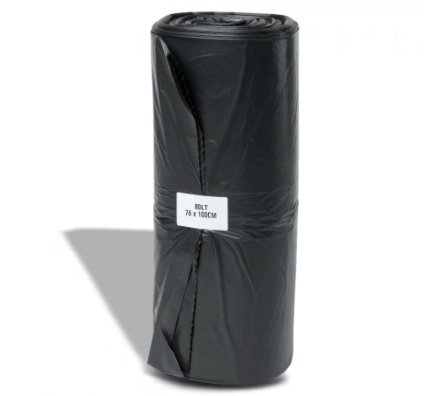 80L Black Heavy Duty Trash Bags / Bin Liners, 24um, 10x25 Rolls (250 Garbage Bags)