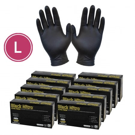 Nitrile Gloves Powder Free Black 5.5g