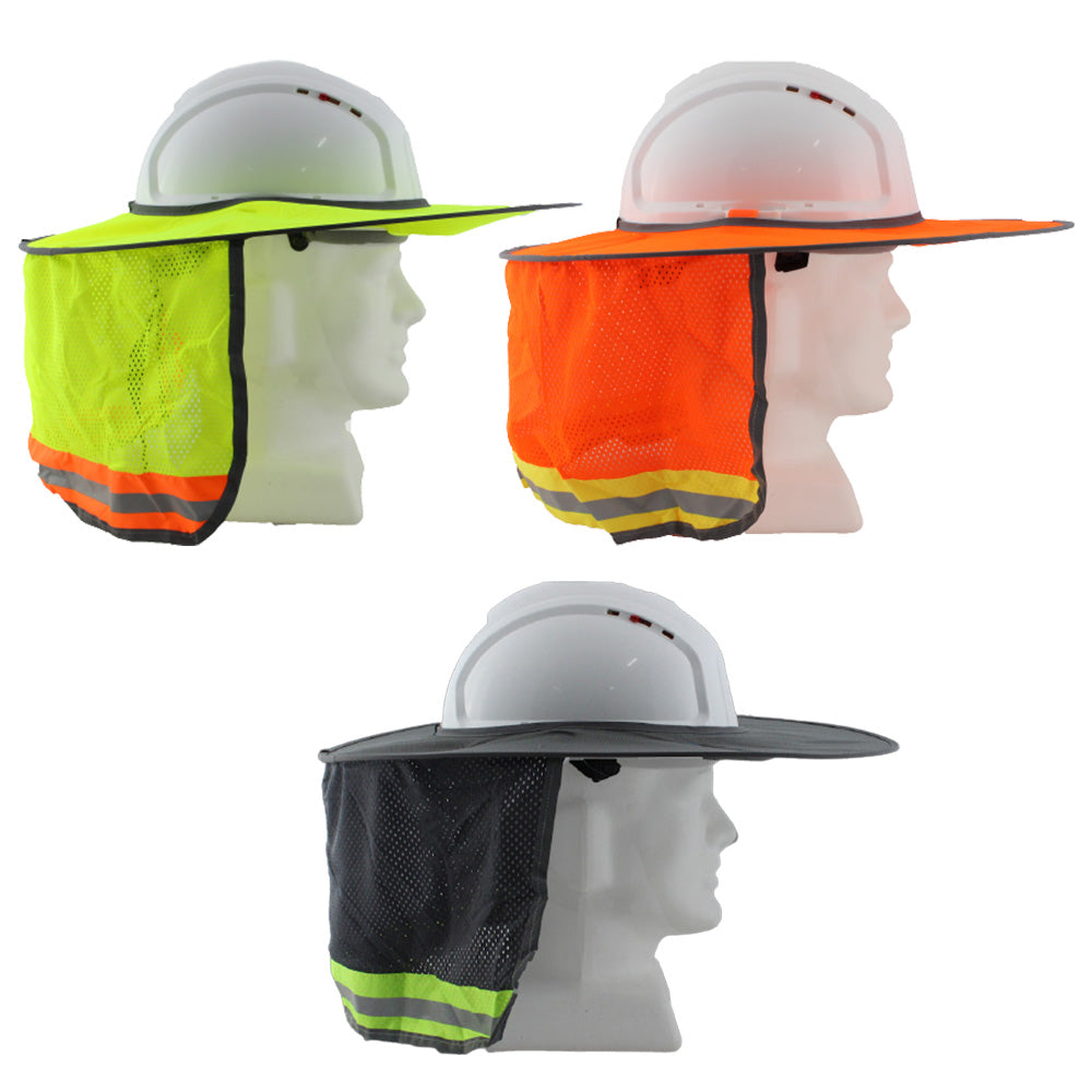 Hard Hat Sun Brim Neck Shield Sun Protection Visible Mesh