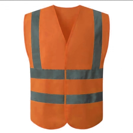 Site Safety Vest With Velcro - Orange 50 PCS