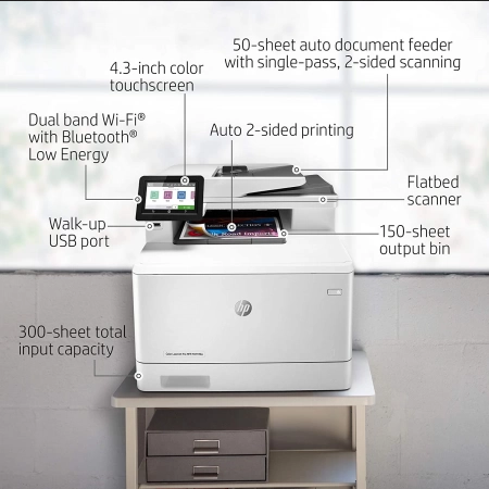 HP M479fdw LaserJet Pro Color Laser Multifunction Network, wifi & Airprint