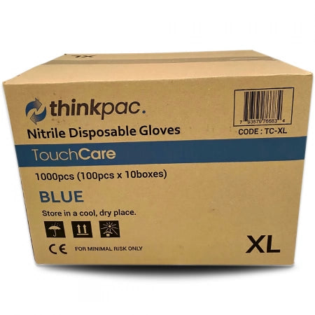 Thinkpac TouchCare Disposable Blue Nitrile Gloves, 5g (100pcs/box)