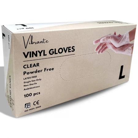 Vibrante Blue or White Vinyl Powder-Free Gloves