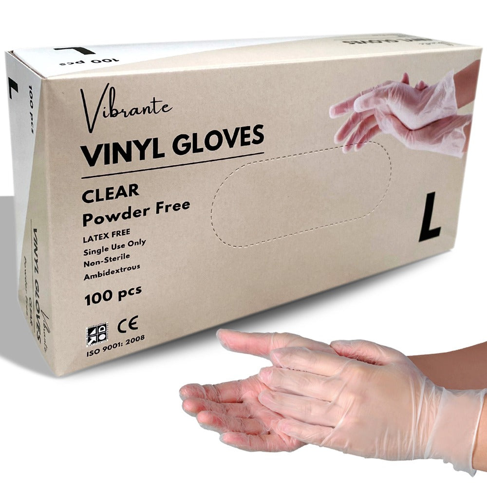 Vibrante Blue or White Vinyl Powder-Free Gloves