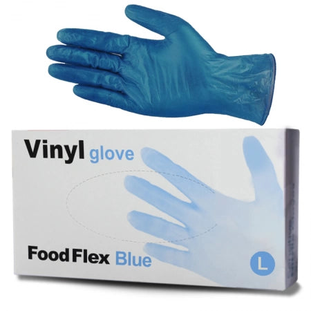 Food Grade Powder-Free Blue Vinyl Gloves - Carton of 1000 PCS