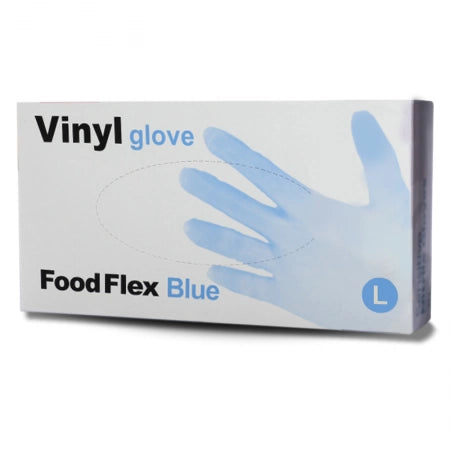 Food Grade Powder-Free Blue Vinyl Gloves - Carton of 1000 PCS