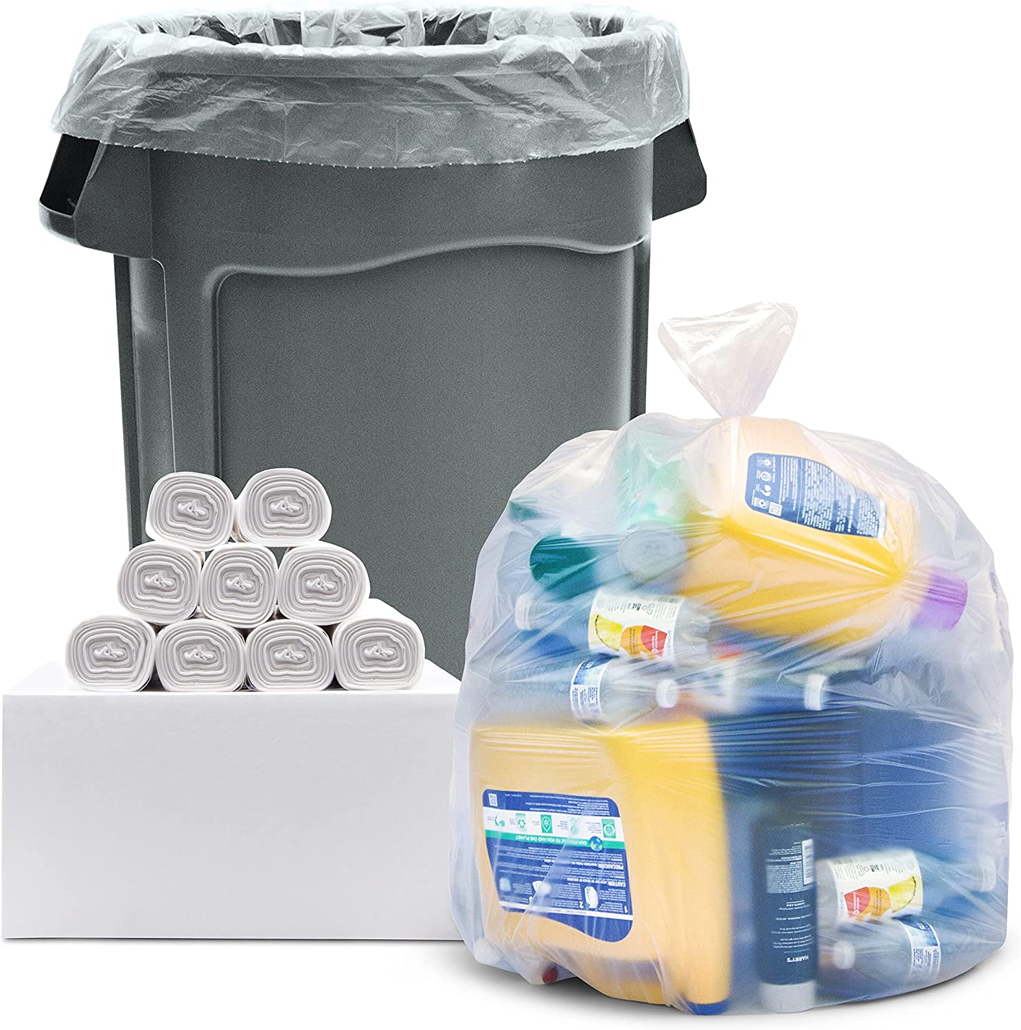 27L Thinkpac White Bin Liners Rubbish Bags 10micron (1,000 Bags)