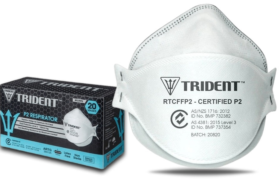 Trident® Surgical P2 Respirator Level 3 Hospital Grade Face Masks, Individually Packaged, Box/20