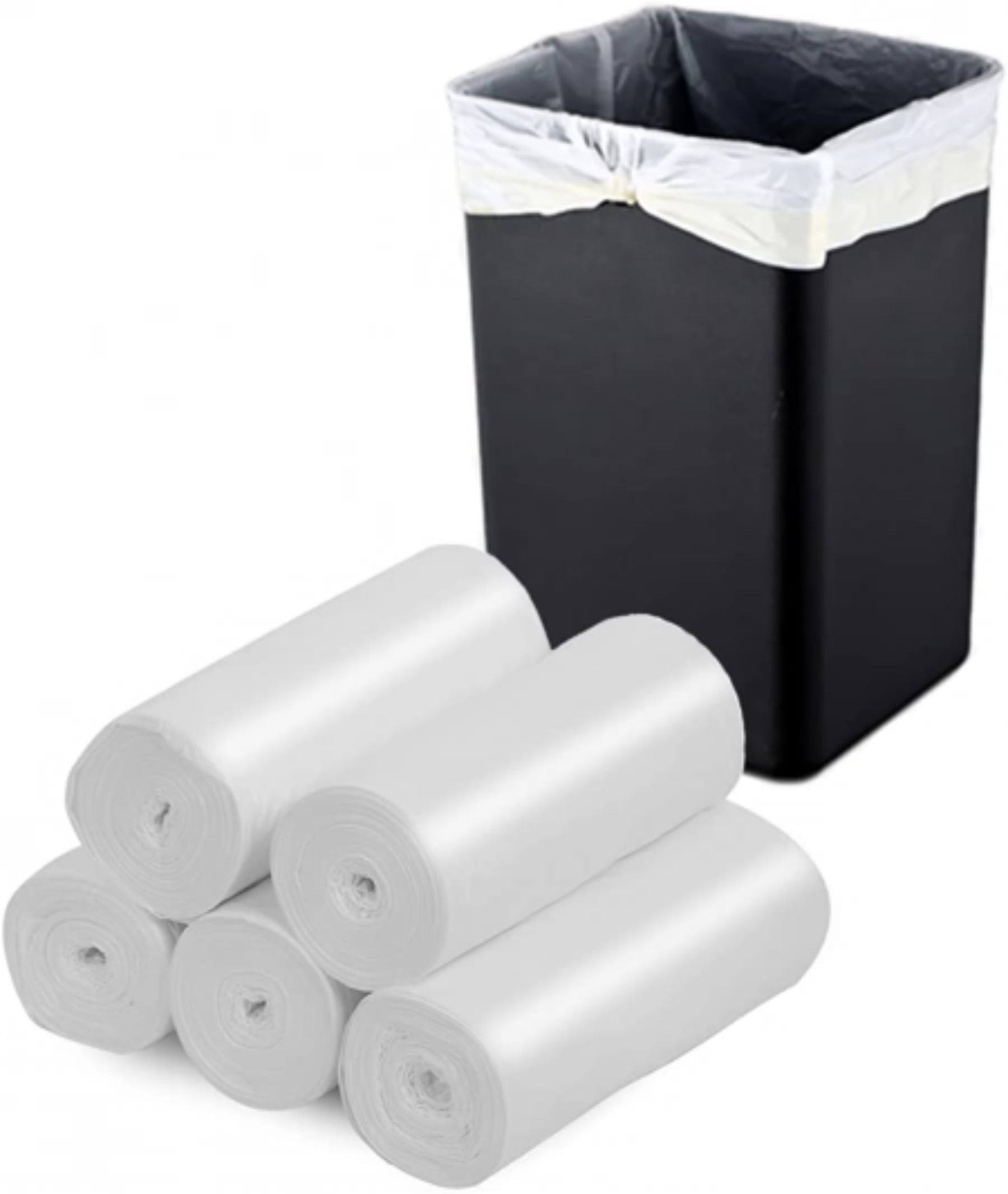 18L White Small Garbage Bags / Bin Liners, 20x50 Rolls (1000 Tidy Bags)